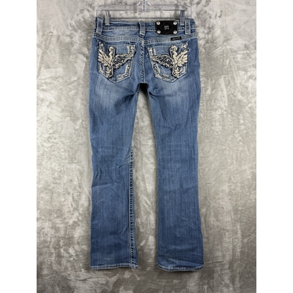 Miss Me Jeans Buckle Boot Cut Rhinestone Embellished Womens 26 (Fits 28x31) Y2K